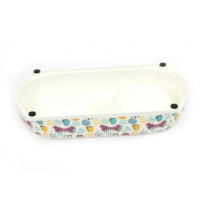 कुत्ते और पालतू जानवरों के लिए पर्यावरण के अनुकूल डबल बांस पोर्टेबल पालतू कटोरा 2