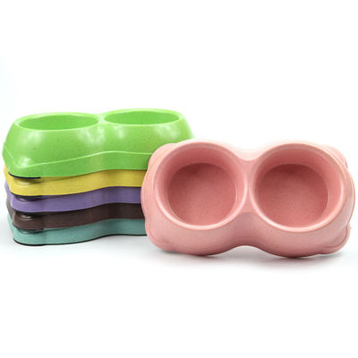 सबसे अच्छी कीमत के साथ टिकाऊ डबल बांस पोर्टेबल कुत्ते और बिल्ली के भोजन का कटोरा