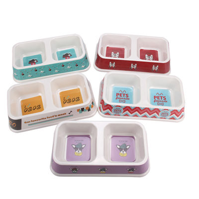 अच्छी गुणवत्ता के साथ डबल प्लास्टिक कुत्ते और बिल्ली के भोजन का पानी का कटोरा