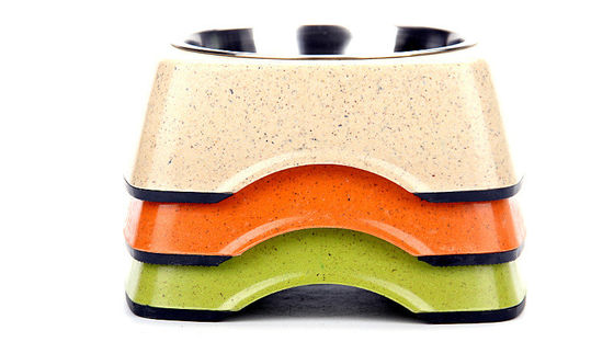 अच्छी गुणवत्ता वाले बांस और स्टेनलेस स्टील शुद्ध प्राकृतिक पालतू और बिल्ली और कुत्ते को खिलाने का कटोरा